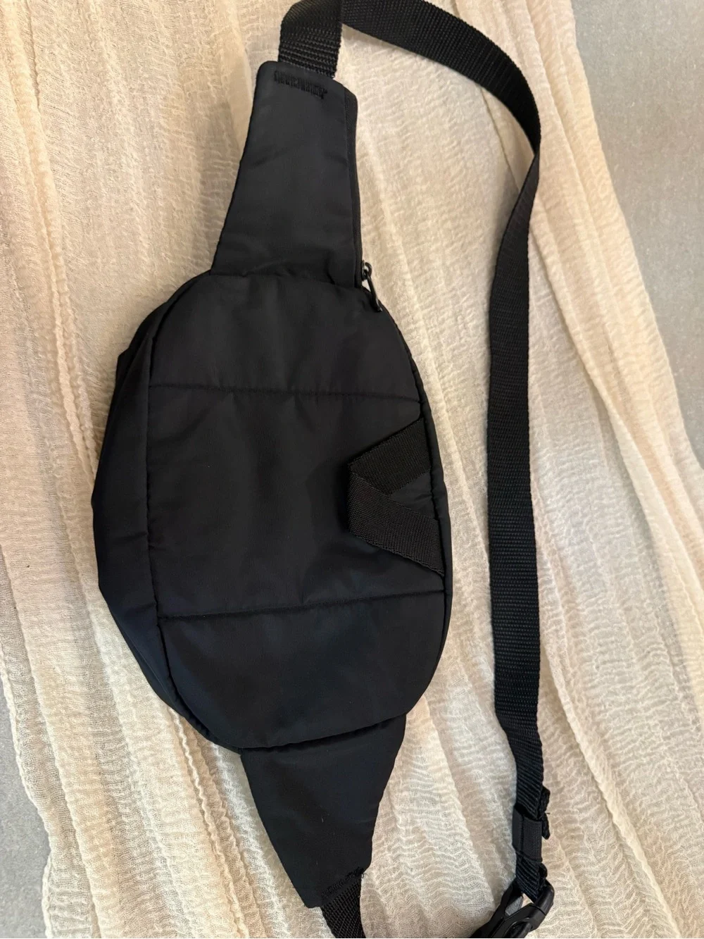 adidas Black Logo Waist Bag with Dual Zips